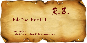 Rácz Berill névjegykártya