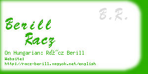 berill racz business card